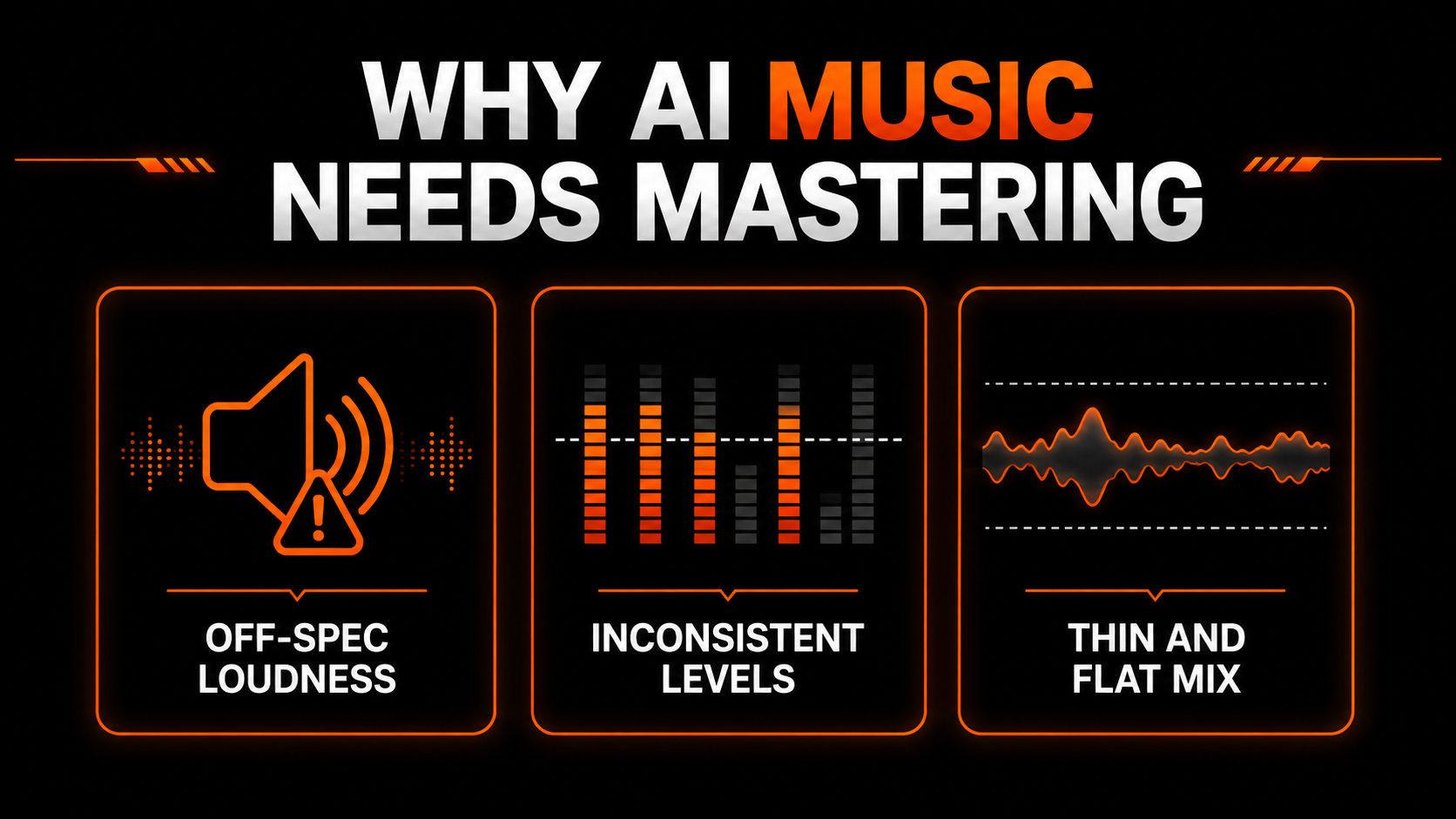 Why AI music needs mastering: off-spec loudness, inconsistent levels, and a thin and flat mix