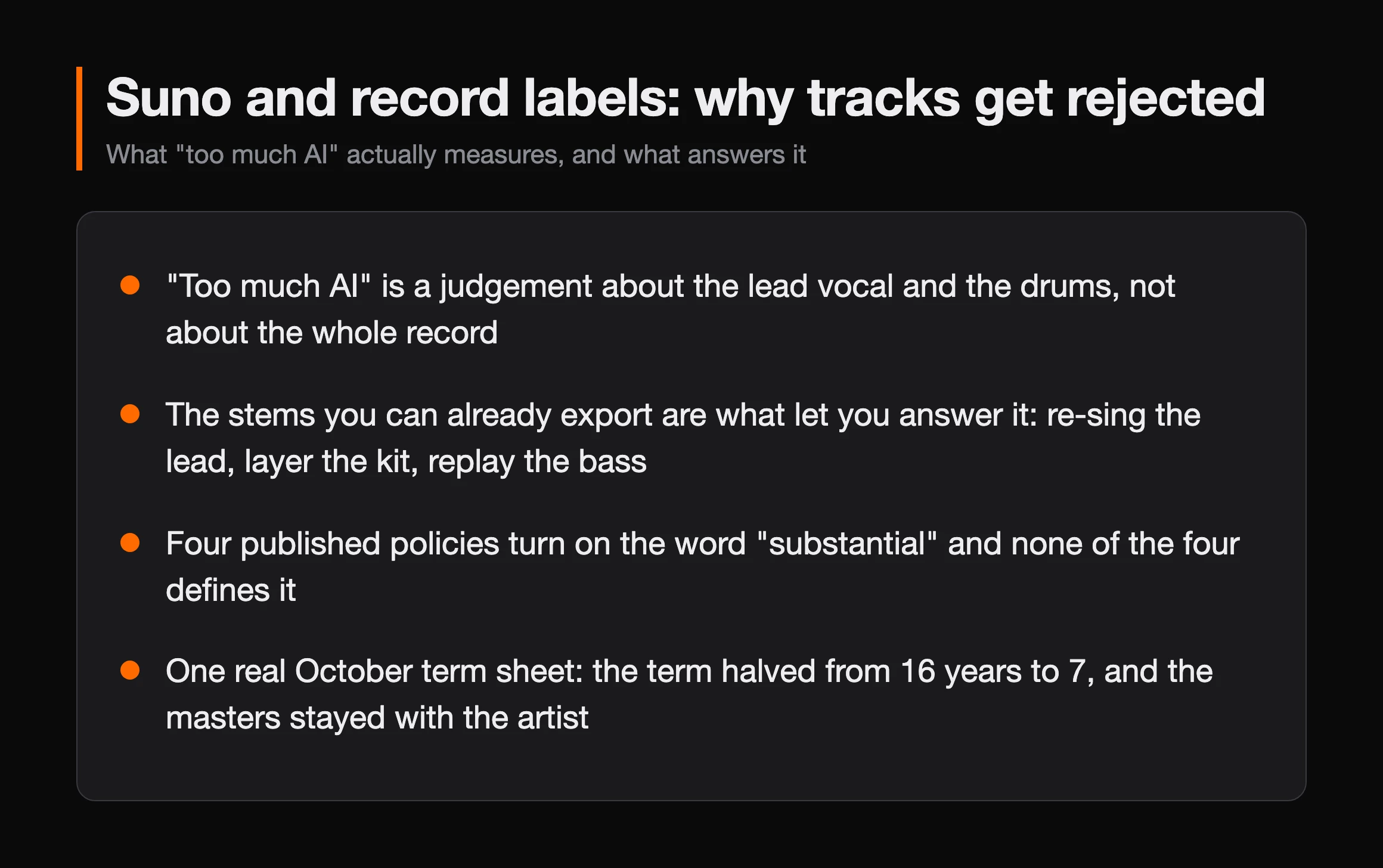 Suno and Record Labels: Why Tracks Get Rejected (2026) — Erasy
